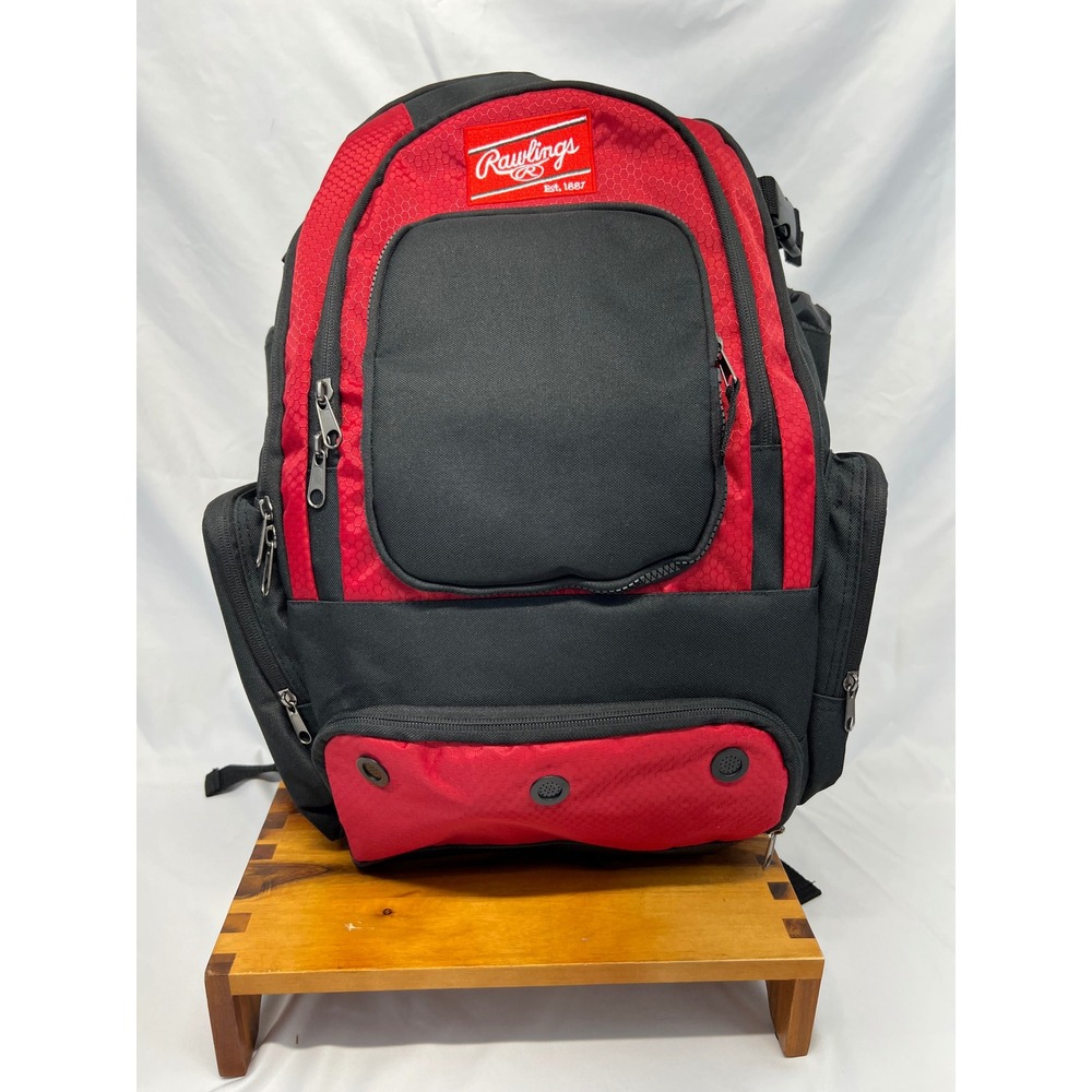 Rawlings Gamer Baseball Softball Backpack Red Black Equipment Bag NWT 20in H